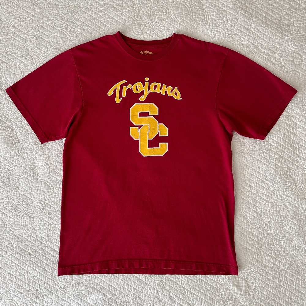 USC Trojans Graphic Logo T-Shirt Tee Vintage Large Authentic Apparel